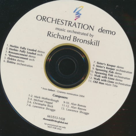 Richard Bronskill: Orchestration Demo 13-Track Promo w/ No Artwork - NeverDieMedia