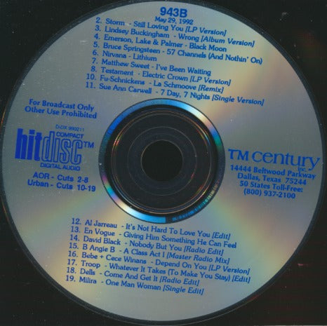 HitDisc 943B Promo w/ Back Artwork