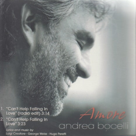 Andrea Bocelli: Amore: Can't Help Falling In Love 2-Track Promo