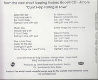 Andrea Bocelli: Amore: Can't Help Falling In Love 2-Track Promo