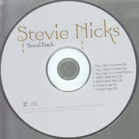 Stevie Nicks: Stand Back 7-Track Maxi-Single w/ Back Artwork
