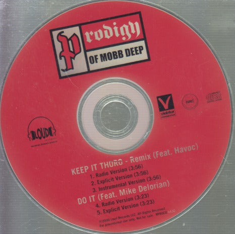 Prodigy Of Mobb Deep: Keep It Thoro: Remix 5-Track Promo w/ Back Artwork