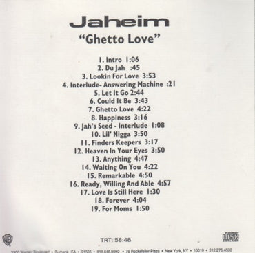 Jaheim: Ghetto Love 19-Track Promo w/ Front Artwork