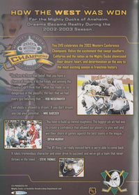 How The West Was Won: 2002-2003 Mighty Ducks Of Anaheim Season Recap
