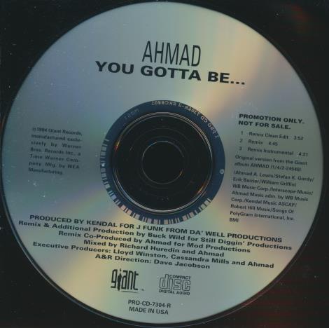 Ahmad: You Gotta Be... Promo w/ Back Artwork