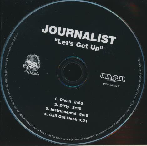 Journalist: Let's Get Up 4-Track Promo w/ Back Artwork