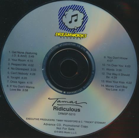 Tamar: Ridiculous Advance Promo w/ Back Artwork