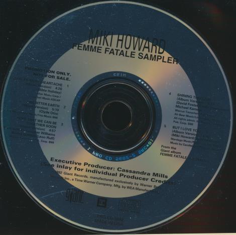 Miki Howard: Femme Fatale Sampler 5-Track Promo w/ Back Artwork