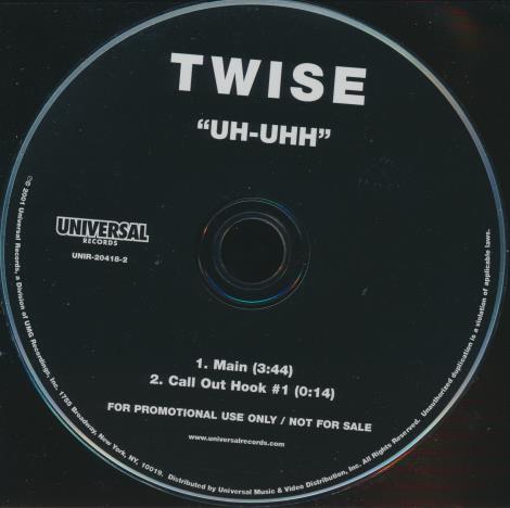 Twise: "Uh-Uhh" 2-Track Promo w/ Back Artwork