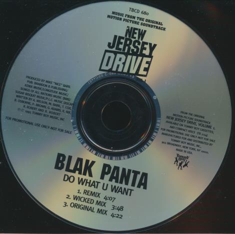 Blak Panta: Do What U Want 3-Track Promo w/ Back Artwork