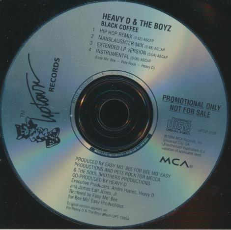 Heavy D & The Boyz: Black Coffee 4-Track Promo w/ Back Artwork