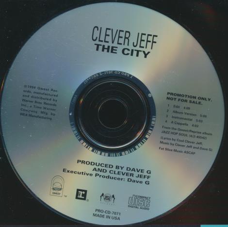 Clever Jeff: The City 4-Track Promo w/ Back Artwork