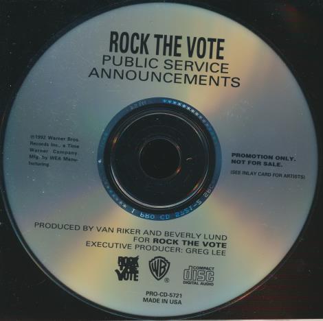 Rock The Vote: Public Service Announcements Promo w/ Back Artwork