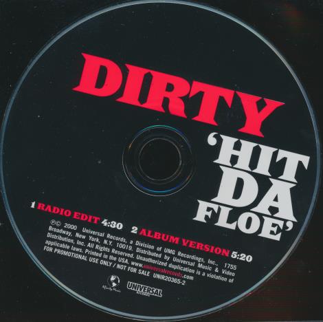 Dirty: Hit Da Floe 2-Track Promo w/ Back Artwork