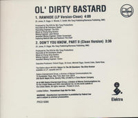 Ol' Dirty Bastard: Rawhide / Don't You Know, Part II 2-Track Promo w/ Back Artwork - NeverDieMedia