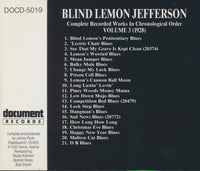 Blind Lemon Jefferson: Complete Recorded Works In Chronological Order: 1928 Vol. 3