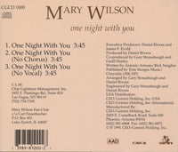 Mary Wilson: One Night With You 3-Track Maxi-Single