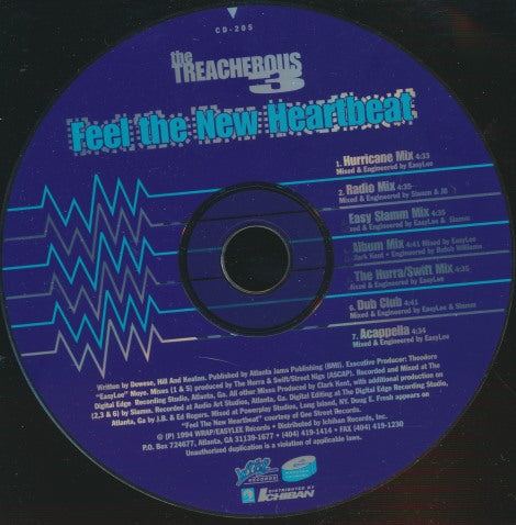 The Treacherous Three: Feel The New Heartbeat 7-Track Promo w/ No Artwork