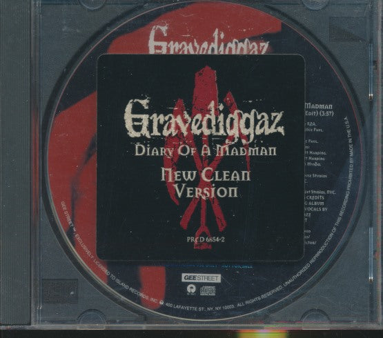 Gravediggaz: Diary Of A Madman (New Clean Version) Promo w/ Hype Sticker & No Artwork