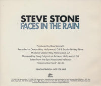 Steve Stone: Faces In The Rain Promo w/ Back Artwork