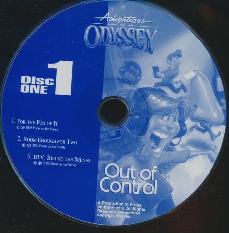 Adventures In Odyssey: Out Of Control Vol. 40 4-Disc Set w/ No Artwork