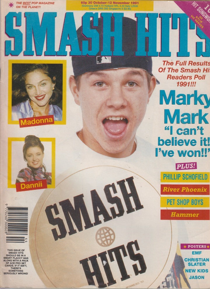 Smash Hits: 30 October - November 1991 Magazine w/ Posters