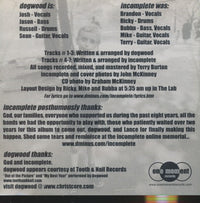 Dogwood / Incomplete: Split EP w/ Front Artwork