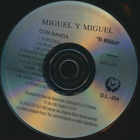 Miguel Y Miguel: El Regalo w/ Back Artwork