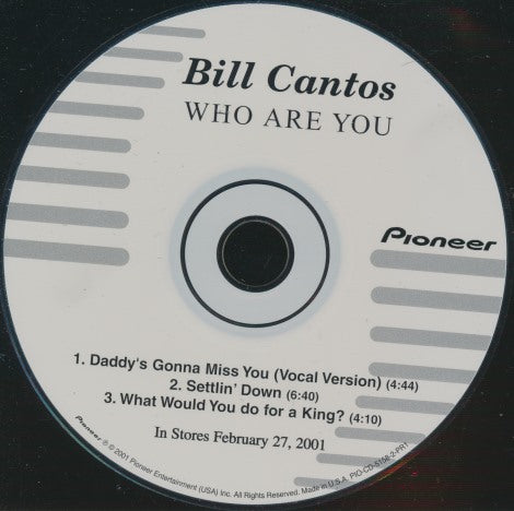 Bill Cantos: Who Are You 3-Track Promo w/ Back Artwork