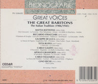 The Great Baritons: The Italian Tradition (1906/1945) 2-Disc Set