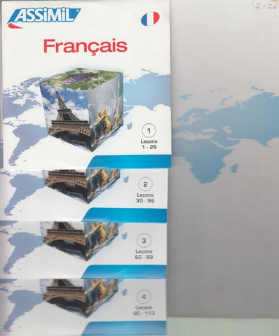 Assimil Francais With Ease: Absolute Beginners And False Beginners 4-Disc Set w/ Book