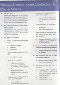 Winning At Mediation Without Stubbing Your Toe: Ethics In Mediation