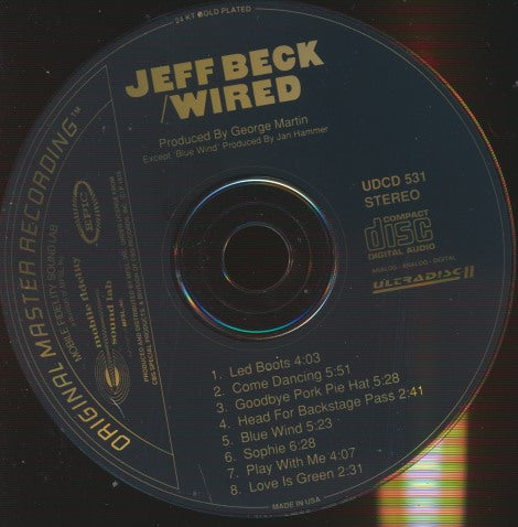Jeff Beck: Wired 24k Gold w/ No Artwork