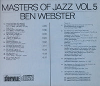 Ben Webster: Masters Of Jazz Vol. 5 w/ Back Artwork