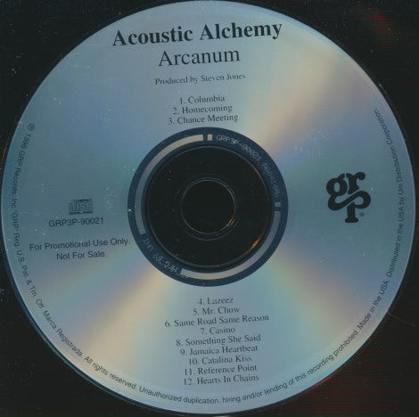 Acoustic Alchemy: Arcanum Promo w/ Back Artwork