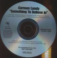 Carmen Lundy: Something To Believe In Promo w/ Front Artwork