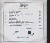 The Jacksons: Destiny (Expanded Edition) Advance Promo w/ Front Artwork