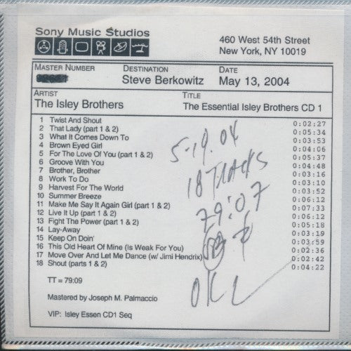 The Isley Brothers: The Essential Isley Brothers 2-Disc Set Promo w/ Front Artwork