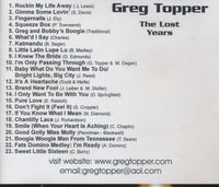 Greg Topper: The Lost Years