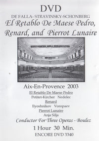 De Falla / Stravinsky / Schoenberg: El Retablo De Maese Pedro, Renard, And Pierrot Lunaire