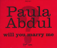 Paula Abdul: Will You Marry Me? 2-Track Promo w/ Back Artwork