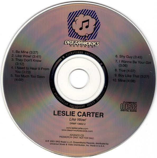 Leslie Carter: Like Wow! Advance Promo w/ Back Artwork - NeverDieMedia