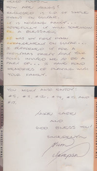 Tim Sampson: Acoustic Hymns Signed w/ Written Note