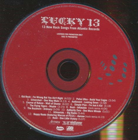 Lucky 13: 13 New Rock Songs From Atlantic Records Promo w/ No Artwork