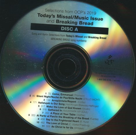 Selections From OCP's 2019 Today's Missal/Music Issue And Breaking Bread 2-Disc Set w/ No Artwork