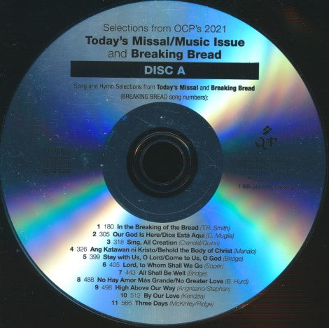 Selections From OCP's 2021 Today's Missal/Music Issue And Breaking Bread 2-Disc Set w/ No Artwork