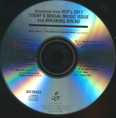 Selections From OCP's 2017 Today's Missal/Music Issue And Breaking Bread w/ No Artwork