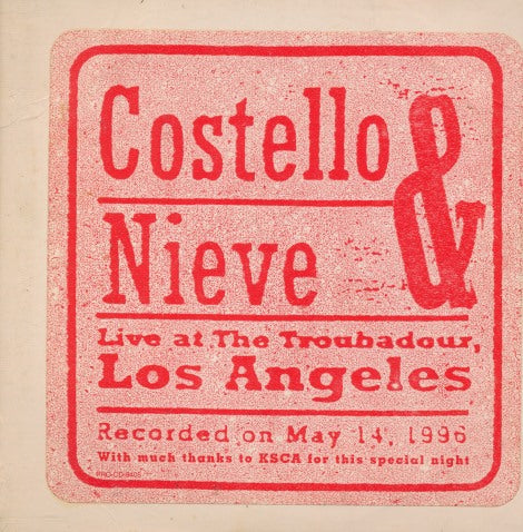 Costello & Nieve: Live At The Troubadour, Los Angeles 4-Track Promo