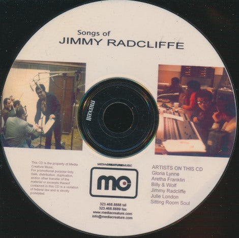Jimmy Radcliffe: Songs Of Jimmy Radcliffe Promo w/ No Artwork