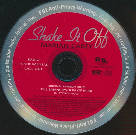 Mariah Carey: Shake It Off 3-Track Promo w/ No Artwork